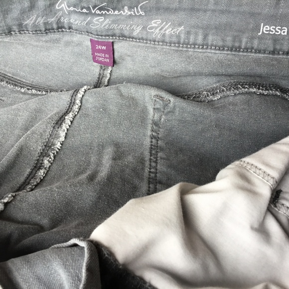 Gloria V Womens JEANS Plus 24W Gray Skinny Stretch - Picture 6 of 8